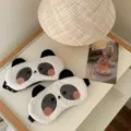 Süße Panda Plüsch Schlafmaske, weiche Augenbinde für Reise und Mittagsschlaf, schwarz und weiß. - Großer Panda Stil