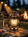 Vintage solar camping lantaarn met LED koperdraad lichtketting voor buiten tent decor - Koperdraad Licht