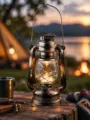 Vintage solarlantaarn camping draagbare led koperdraad lamp buiten tent sfeer decoratielamp - Lotuslantaarn