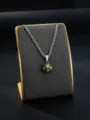 Stainless steel 3D soccer pendant necklace for men, unique sports jewelry gift variant. - Gold-Green + Rope Chain