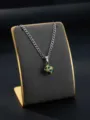 Stainless steel football pendant necklace for men, stylish trendy sports jewelry gift. - Gold-Green + NK Chain
