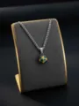 Stainless steel 3D soccer ball pendant necklace for men, creative fashion jewelry accessory. - Gold-Green + Dragon Bone Chain
