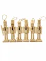 12cm unbemaltes Holz Nussknacker Set DIY Rohling Soldat Puppe Figuren für Heimdekor Kunst Handwerk - 6-teiliges Set (12,5 cm, Mit Lanyard)