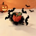 Halloween pompoen haarspeld fluweel net vleermuis feestelijk haaraccessoire variant - Vleermuis Pompoen Haarclip (11#)