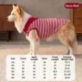 Winter warm dog hoodie for large dogs golden retriever striped fleece pet clothes apparel - Red Base Shirt (Polo Collar)