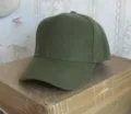 Casquette de baseball verte unie pour homme femme, chapeau de soleil style streetwear - Réglable / Vert Militaire Texture Grossière Cinq Panneaux Vierge