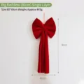 Große rote Samtschleife Hängedekoration, perfekt für Weihnachtsbaum, Feiertagsparty und Raumdeko. - Hellrote Schleife (80cm) Zweischichtig