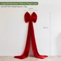 Große rote Samtschleife Hängeornament für Weihnachtsbaum Hotel Party Festival Deko. - Hellrote Schleife (160cm) Zweischichtig
