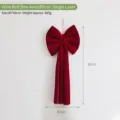 Gran Lazo de Terciopelo Rojo para Decoracion de Arbol de Navidad Colgante 80x40cm - Lazo Burdeos (80cm) Doble Capa