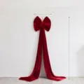 Gran lazo de terciopelo rojo decoración navideña colgante para árbol fiesta 160cm - Lazo Burdeos (160cm) Doble Capa