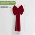 Large burgundy velvet bow hanging decoration for Christmas tree, hotel and holiday party. - Wine Red Bow (110cm) Double Layer