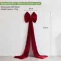 Large burgundy velvet bow hanging decoration for Christmas tree, party and holiday decor. - Wine Red Bow (160cm) Double Layer