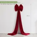Large red velvet bow Christmas tree hanging decoration dual layer 180x40cm holiday decor - Wine Red Bow (180cm) Double Layer
