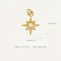 Stainless steel 18K gold plated star pendant charm DIY necklace jewelry accessory - Sunburst Star Pendant / Gold