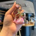 Gorgeous iridescent acrylic dolphin keychain with metal ring for women bags and car decor. - BH-1343 (Dolphin)