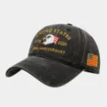 Bestickte 250. Jubiläum Baseballkappe, Vintage gewaschene Baumwolle Papa Hat mit Adler. - Stil A Baseballkappe Schwarz