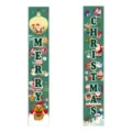 Christmas porch banner hanging decorations set, festive outdoor indoor holiday party supplies. - Green Background Classic Christmas Elements Style (SDMD939) / 180x30cm