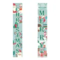 Christmas porch sign hanging banner holiday decoration outdoor indoor door decoration set - Cyan Starry Sky Snowflake Style (SDMD940) / 180x30cm