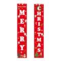 Christmas decorative door banner red hanging flags set for indoor holiday party porch home decor - Red Background White Letter English Blessing Style (SDMD943) / 180x30cm