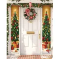 Christmas porch banners hanging flags holiday decoration for home indoor outdoor decor - Christmas Tree Hanging Flag Double Pack (SDMD949) / 180x30cm