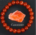 Rode agaat kralen armband met ruwe steen natuurlijk kristal elastische sieraden. - Oranje Rode Agaat