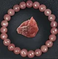Roze Kristal Kraal Armband 8mm Edelsteen Kralen Armband Elastische Sieraden voor Dames - Aardbeienkwarts