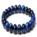 Blauwe tigerogen kralen stretch armband voor dames heren mode sieraden dagelijks - Gesimuleerd Blauw Tijgeroog