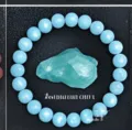 Blauwe edelsteen kralen armband met ruwe steen monster voor dames elegante sieraden accessoire - Lake Blue Natural Stone