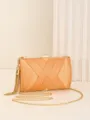 Goldene Satin Quaste Abend-Clutch Tasche, Elegante Kette Umhängetasche für Party. - Pfirsich