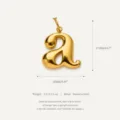 Ciondolo con lettera a in acciaio inossidabile dorato, ciondolo con dimensioni e peso. - Ciondolo Lettera A / Oro