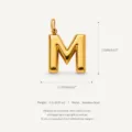 Collana con Pendente Lettera M in Acciaio Inossidabile Dorato Alfabeto Minimalista - Ciondolo Lettera M / Oro