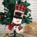 Calcetín de Navidad de muñeco de nieve decoración colgante bolsa regalo para fiesta - Muñeco de Nieve Cuadros Buffalo