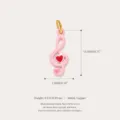 Pink Music Note Pendant Treble Clef Copper Jewelry Variant with Red Heart Details - Heart Musical Note Pendant