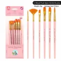 Ensemble de pinceaux en nylon avec manche rose, outil d'art professionnel pour aquarelle. - 6 Pièces Rose Mixte HB808F