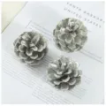 Silver painted pinecone ornaments, Christmas rustic home decor tree hanging cones 3pcs - Silver Pinecone / 2-3cm / Silver