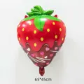 Strawberry foil balloon with chocolate drip design for party decoration 65x45cm - Valentine's Heart Strawberry