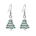 Christmas tree earrings with green enamel and sparkling rhinestones for holiday gifts. - Christmas Tree 2