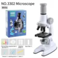 Children science microscope toy set with 1200x magnification educational lab kit - White(3302,English Packaging)
