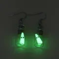 Halloween glow in the dark ghost glass bottle earrings spooky party fashion jewelry - Earrings / White (6730)