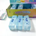 Juguete antiestrés de mantequilla squishy de rebote lento suave para niños y adultos - Barra de mantequilla de simulación / Azul (Alta Transparencia)