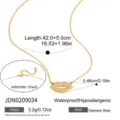 Gold stainless steel rhinestone lip pendant necklace with extender chain for women daily wear. - Gold Lip Style (JDN0209034)