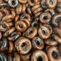 Natural stone large hole donut beads loose spacer beads for DIY jewelry bracelet crafting - Mahogany Obsidian