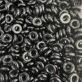 Black natural stone loose beads large hole donut abacus spacer beads for DIY bracelets - Obsidian 1PC