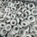 White natural stone donut beads, large hole loose beads for DIY bracelets and hairpins. - White Turquoise