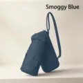 Mini Portable Folding Sun Umbrella Flat Six-Fold UV Protection Parasol Foggy Blue Color - Solid Color Strap Card Case / Haze Blue