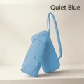 Mini portable folding umbrella UV protection light flat six-fold sun umbrella serene blue - Solid Color Strap Card Case / Sky Blue