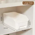 Gran caja de almacenamiento de plástico para armario y escritorio, cesta organizadora. - L / Blanco