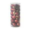 Clear tube packaged red Christmas baubles set, assorted matte and shiny plastic hanging ornaments. - Coffee