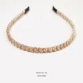 Crystal rhinestone beaded headband elegant handmade hair hoop for women daily wear - Yellow (3327)