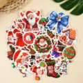 50 Pcs Christmas Cartoon Stickers Cute Santa Waterproof Decals for Journal Holiday Decor - 圣诞节贴纸-B款 / 50 Sheets
